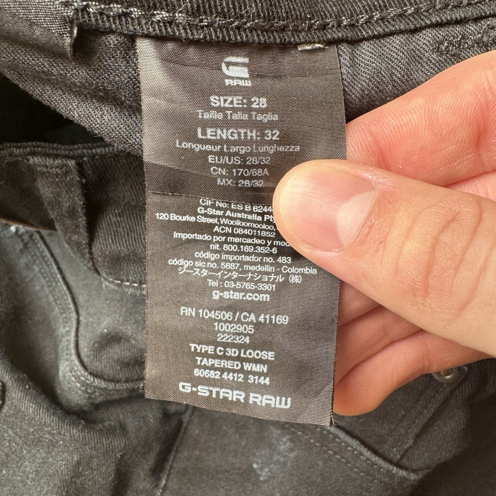 G Star Raw Jeans Men 28x32 Black Type C 3D Loose Distress Grunge Bow‎ Fits 33x24 - Picture 5 of 9